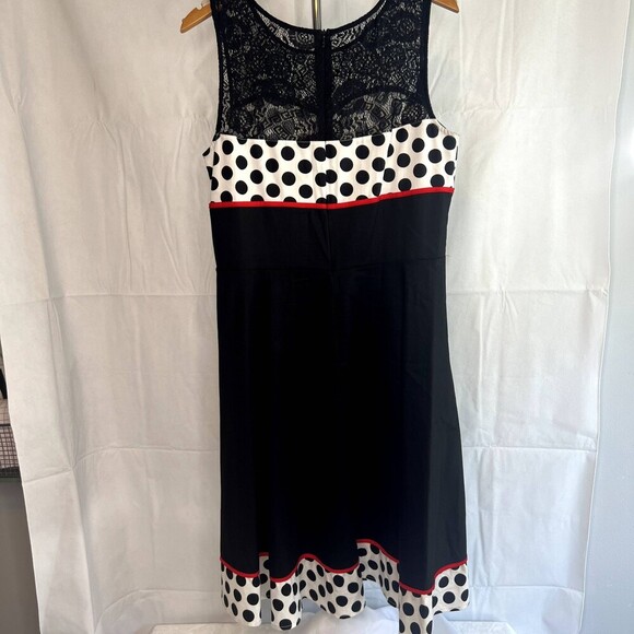 BBonline Dress 50s Red Black Fit & Flare Rockabilly Retro Minnie Mouse Size 2XL - Picture 2 of 9